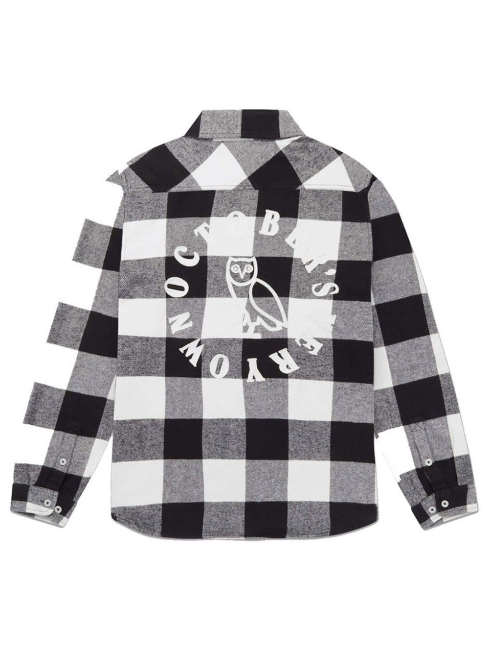 OVO Buffalo Plaid Flannel Shirt White- Large